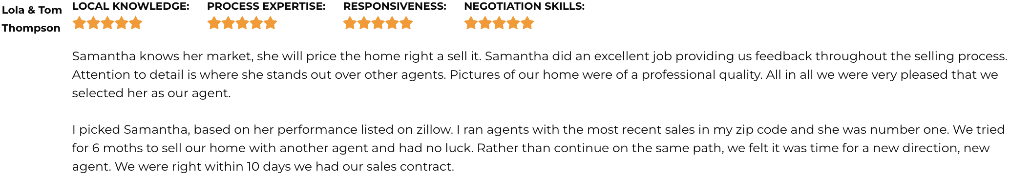 Top Real Estate Agent in Alabama Samantha Walker testimonial