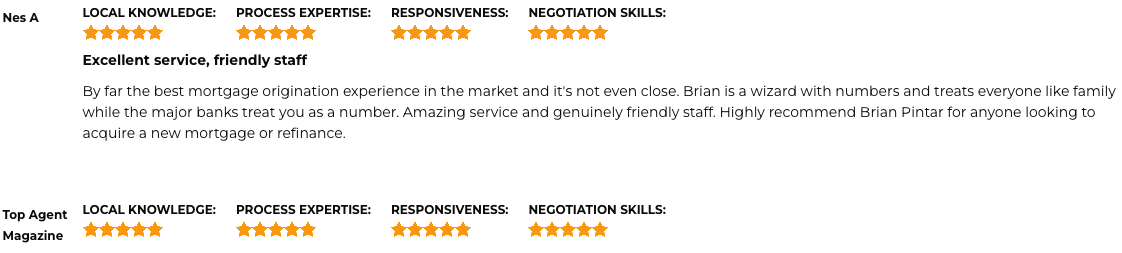 Brian Pintar Testimonials