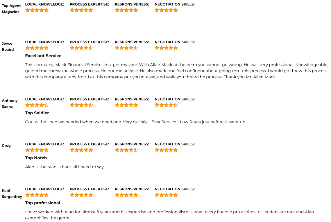 Alan Mack Testimonials