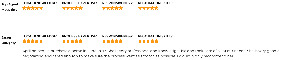 New Jersey April Blount Testimonials