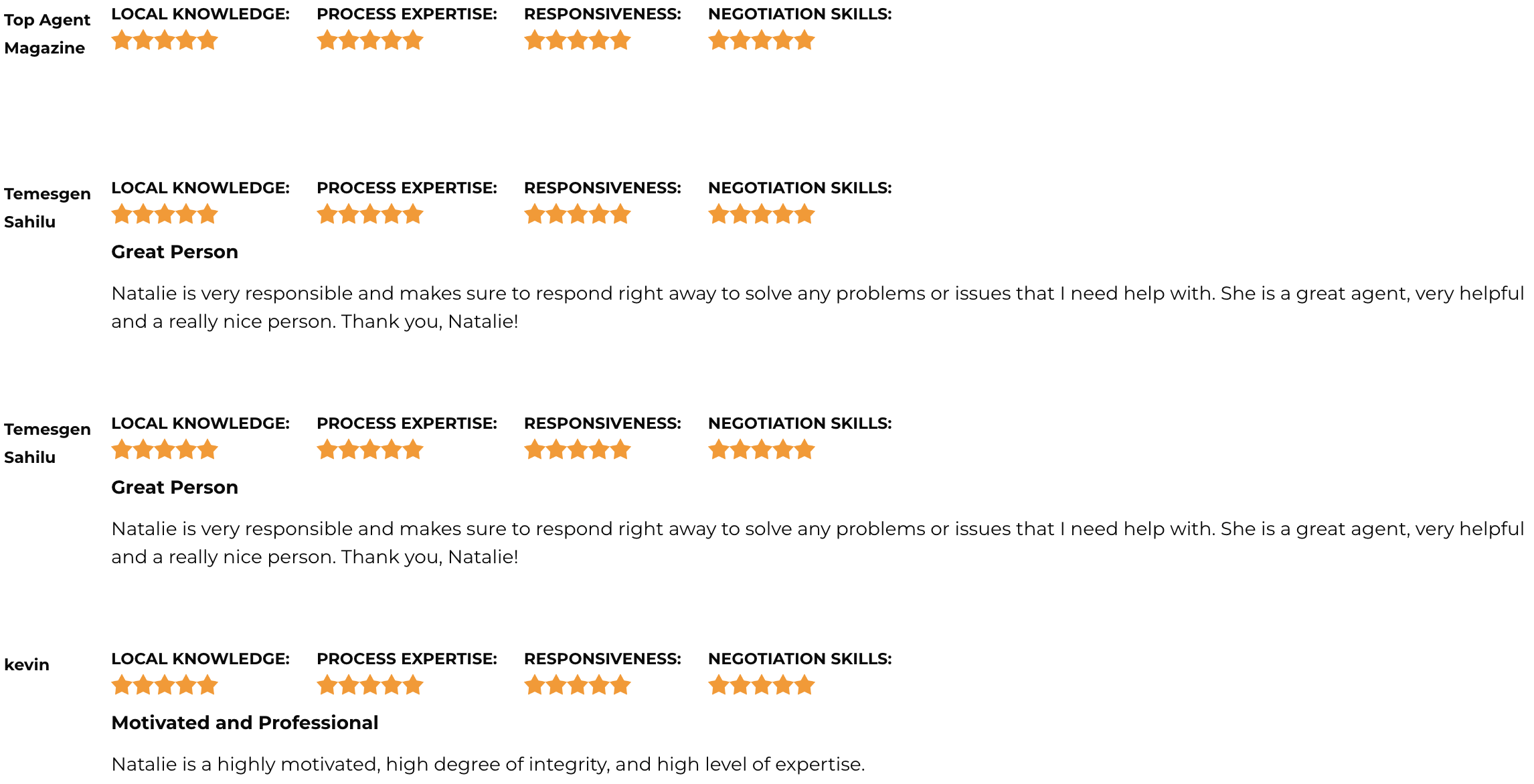 Real Estate Agent in California Natalie NcNany Testimonial