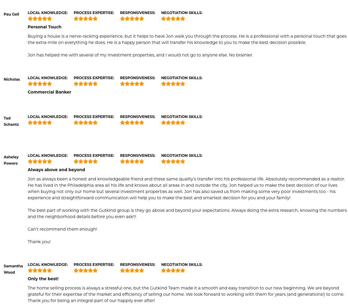The Gutkind Team Testimonials 2