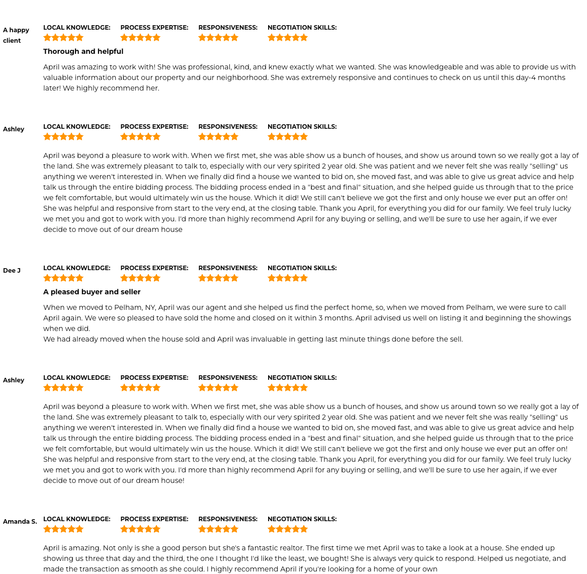 April H. Monaco Testimonials