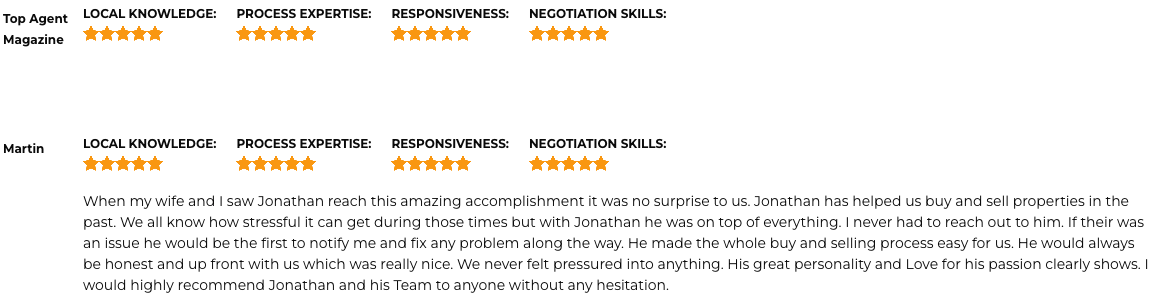 Jonathan Darin Testimonials