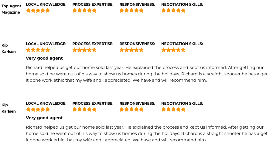 Top Real Estate Agent in Florida Richard McKinney testimonials