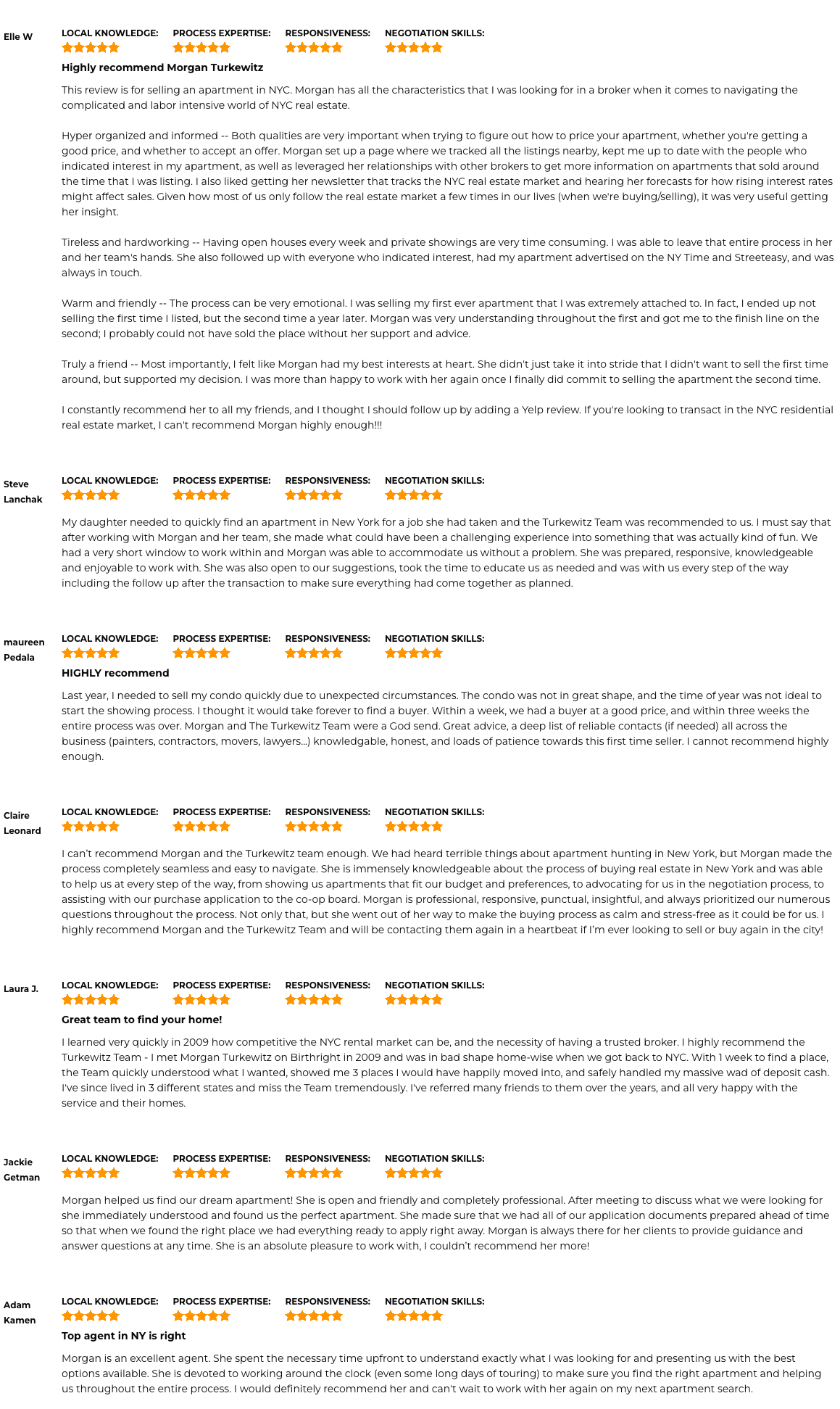 New York Morgan Turkewitz Testimonials