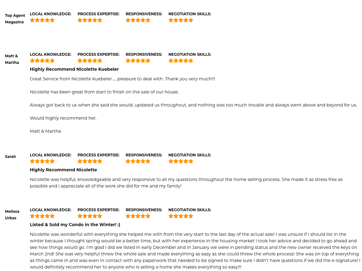 Ohio Nicolette Kuebeler Testimonials
