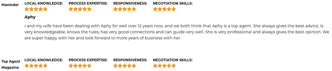 Top Real Estate Agent in Maryland Aphy Liebno Testimonials