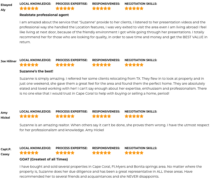Top Real Estate Agent in Florida Suzanne Vasbinder Testimonial