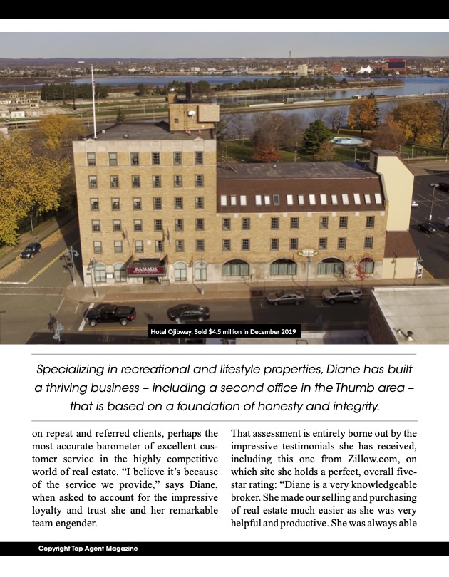 Diane McMurphy Hotel Ojibway building in Michigan, a commercial sale handled by Diane McMurphy.