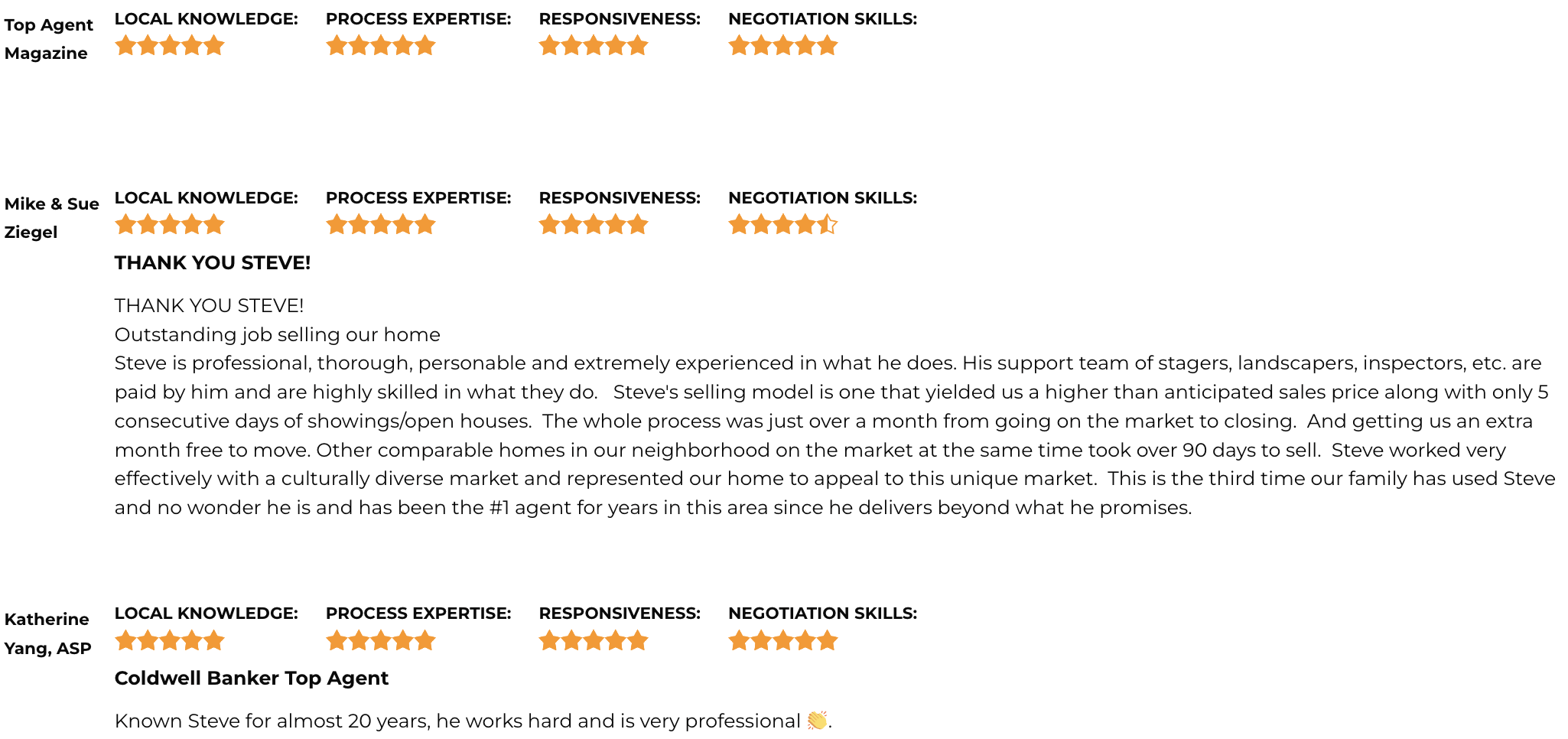 Steve McCarrick – Saratoga Real Estate Agent Testimonials