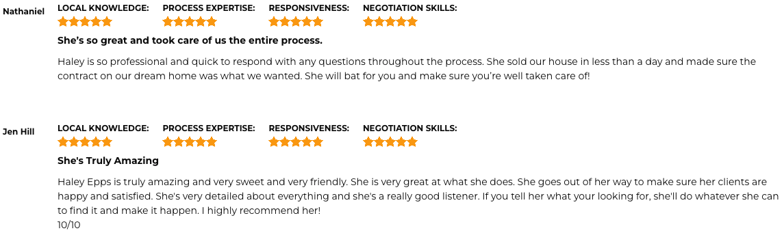 Top Real Estate Agent in Kansas Haley Epps Testimonials