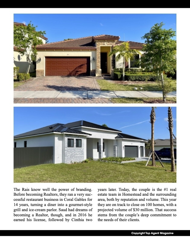 Exterior view of homes in Homestead, Florida represented by real estate agents Saud and Cinthia Rai