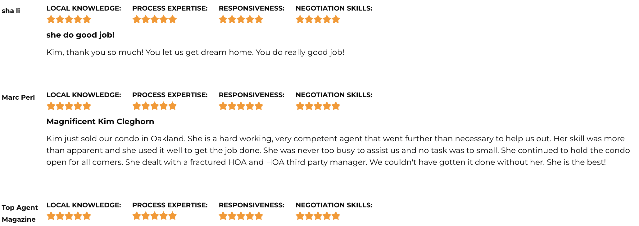 Top Real Estate Agent in California Kim Cleghorn Testimonial