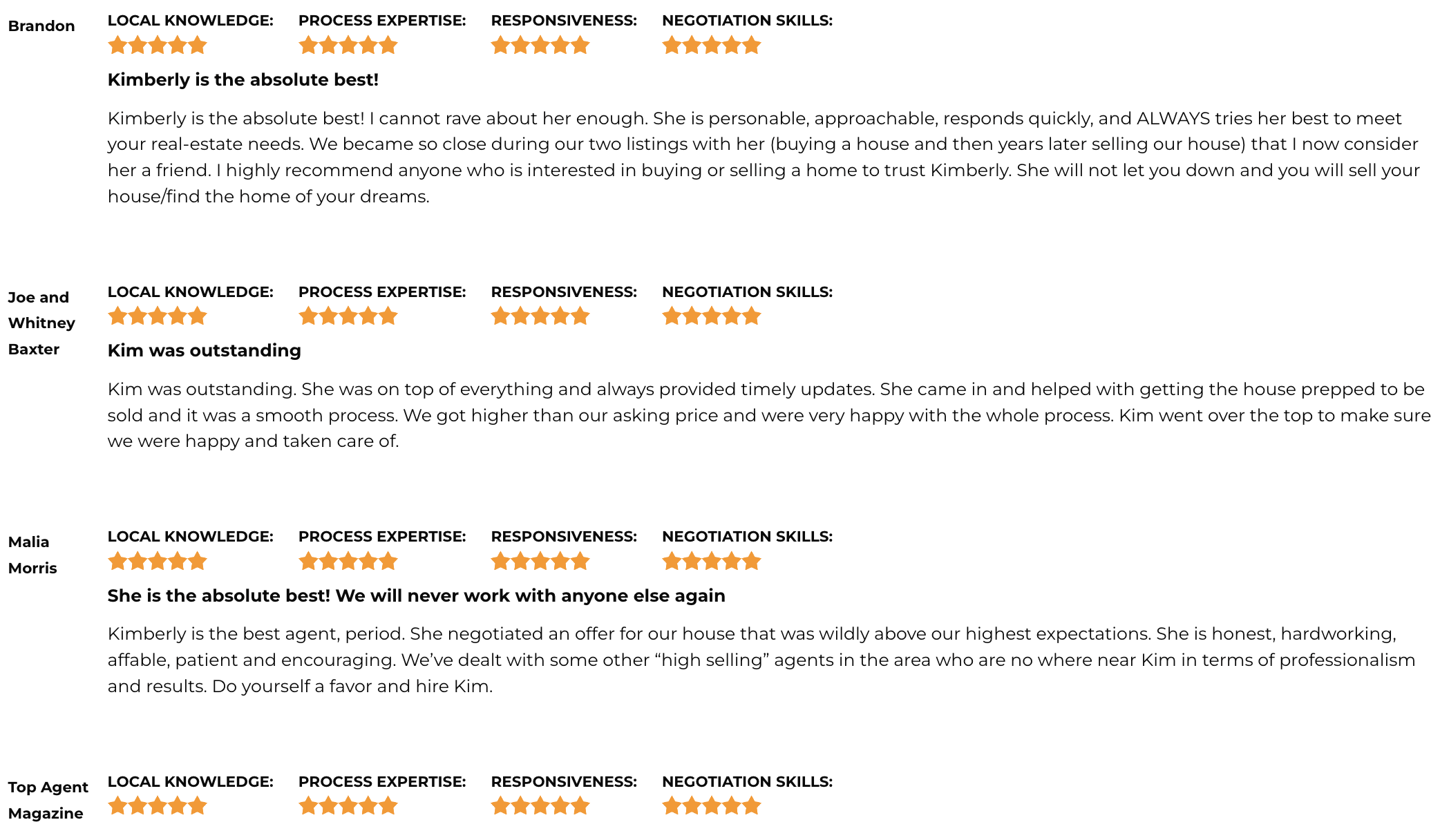 Top Real Estate Agent in California Kimberly Ward reviews