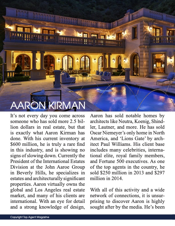 Aaron Kirman Realtor, Beverly Hills Real Estate