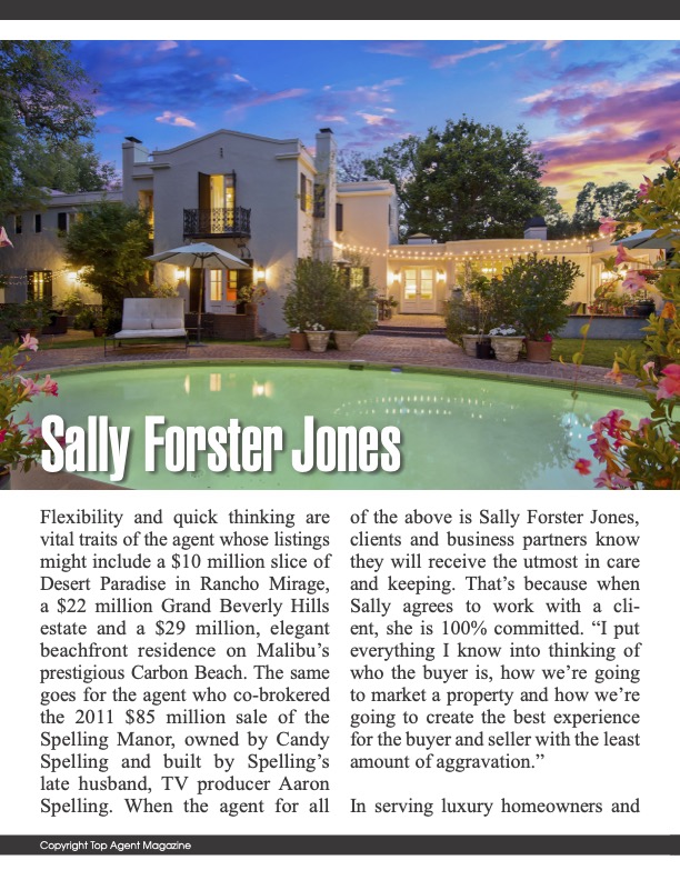 Sally Forster Jones Realtor, Sally Forster Jones Beverly Hills, Beverly Hills Luxury Estates