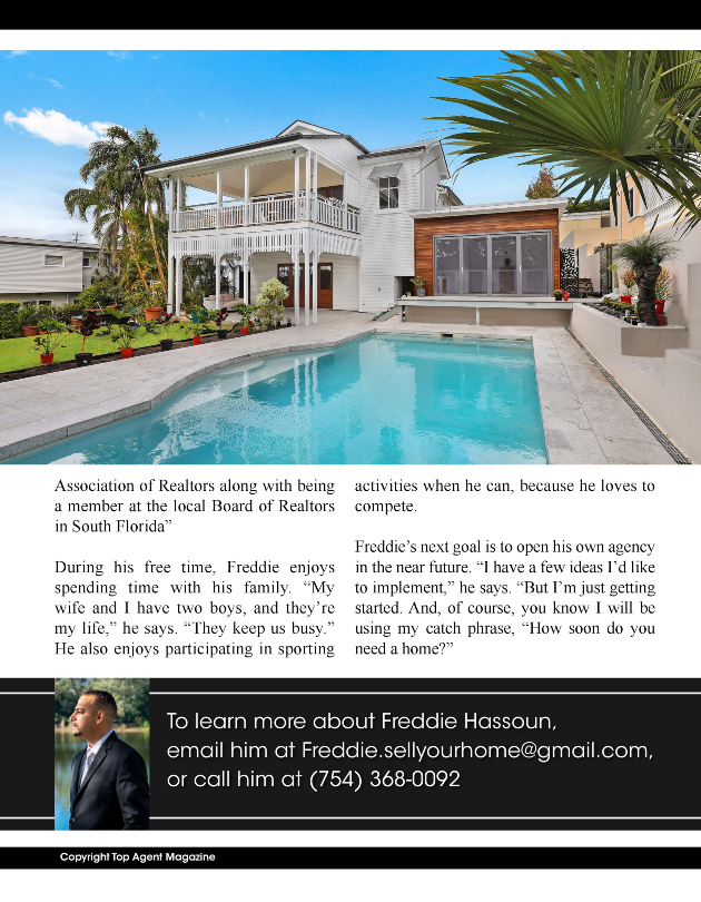 Florida Real Estate Freddie Hassoun, Freddie Hassoun Real Estate, Coral Springs Freddie Hassoun Realtor
