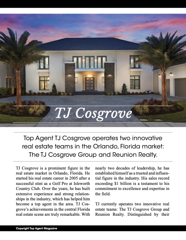 Florida Homes For Sale, TJ Cosgrove Orlando, Realtor TJ Cosgrove Florida