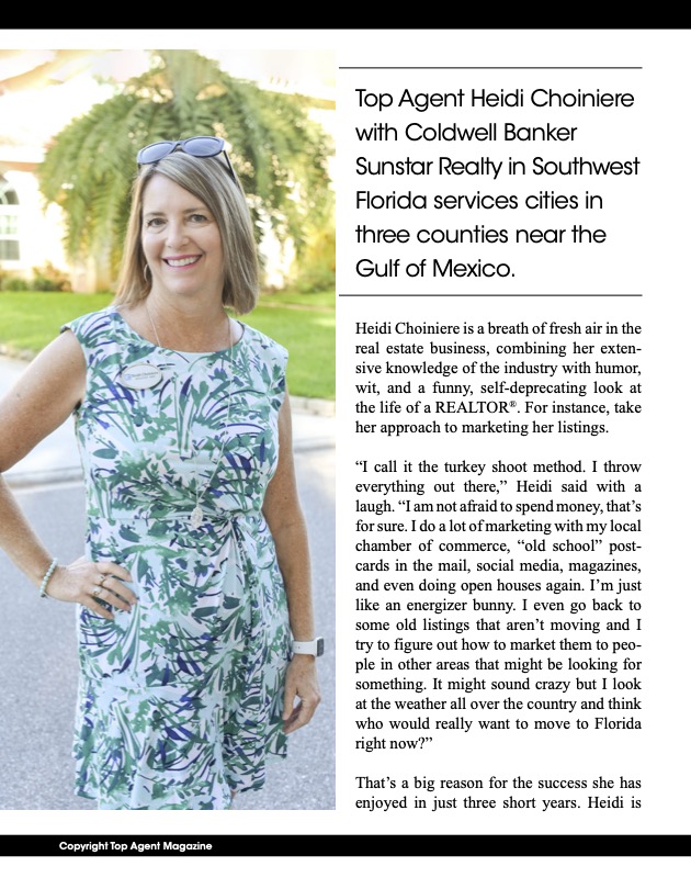 Southern Florida Real Estate Agent Heidi Choiniere, Coldwell Banker Sunstar Realty, Heidi Choiniere Florida