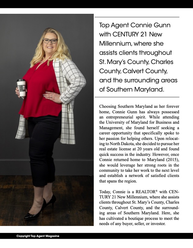 St. Marys County Connie Gunn, Calvery County Homes for Sale, Southern Maryland Real Estate Agent, Century 21 Connie Gunn