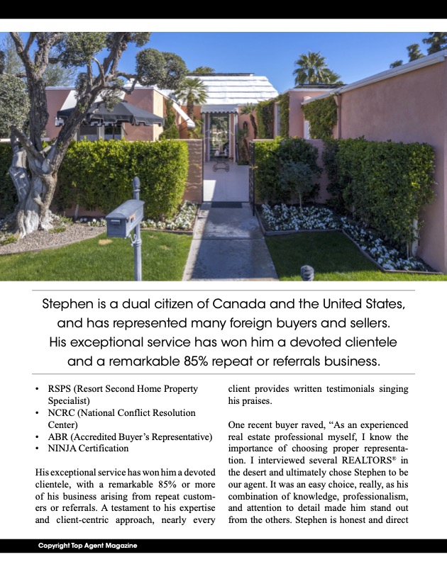 Stephen Clark Coachella Valley California, Southern California Luxury Listings