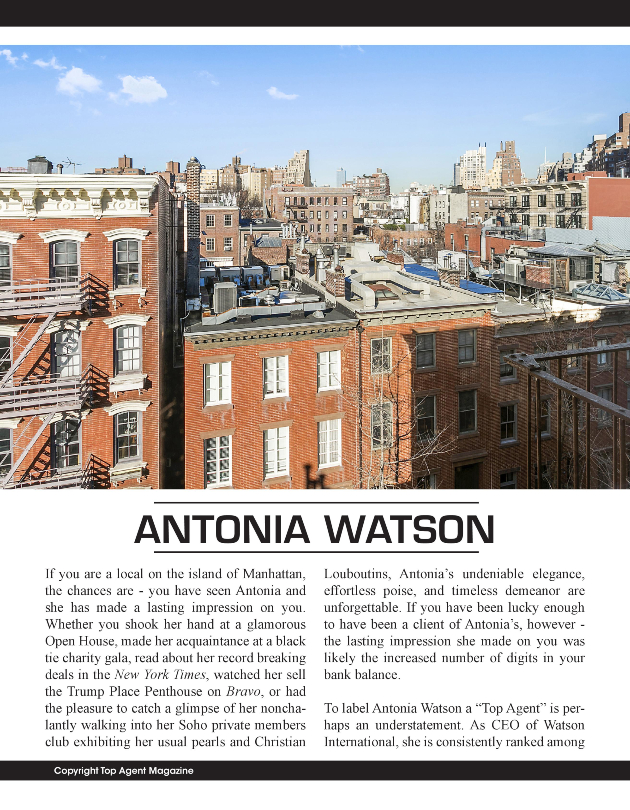 New York Homes For Sale, Antonia Watson Manhattan, Realtor Antonia Watson New York