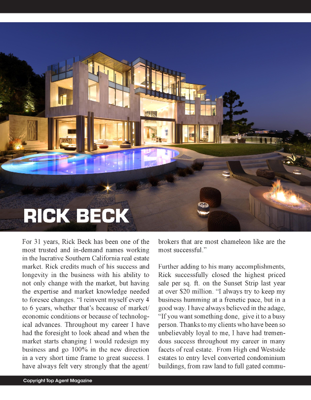 California Homes For Sale, Rick Beck Beverly Hills, Realtor Rick Beck California