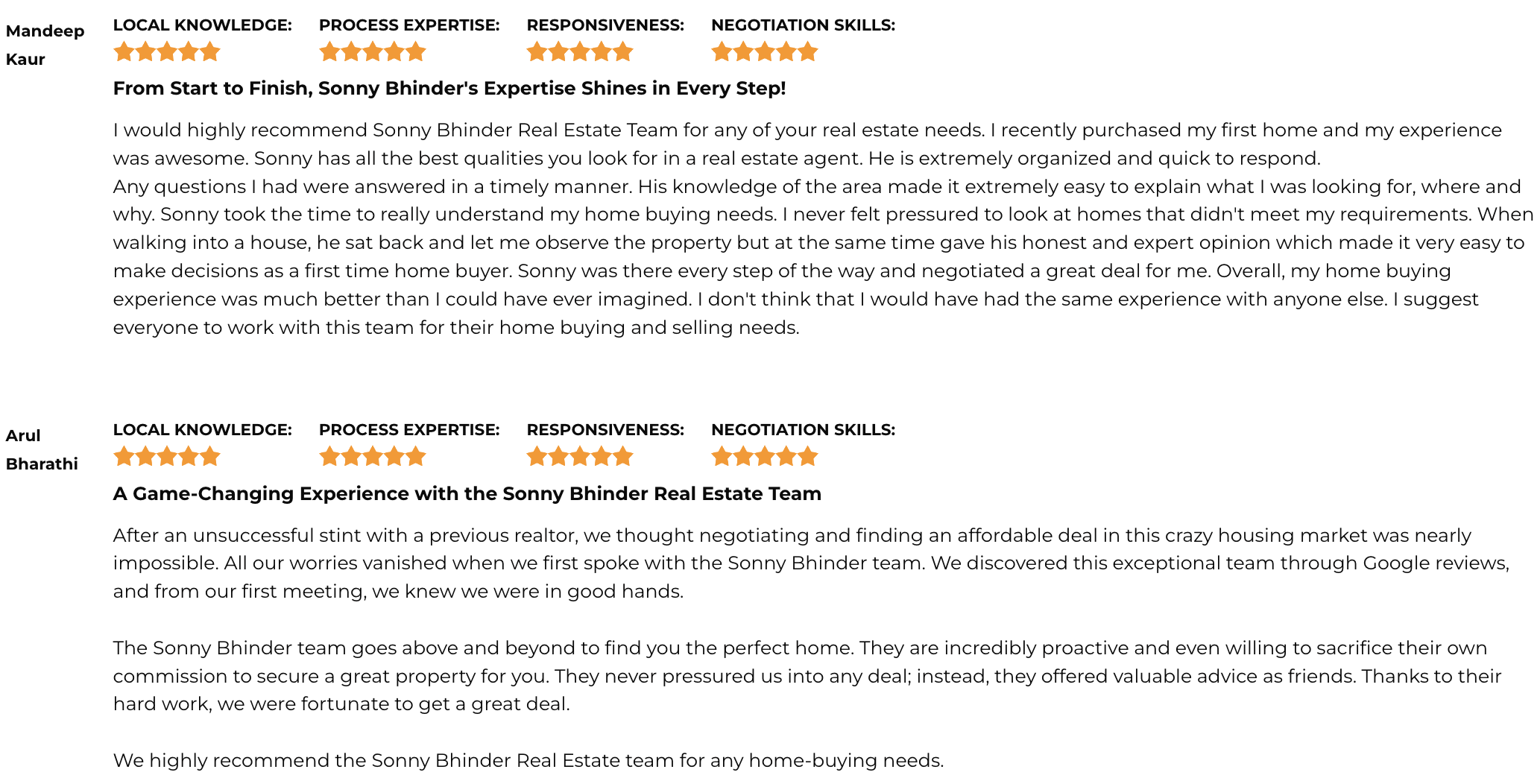 Top Real Estate Agent in British Columbia Sonny Bhinder Testimonial