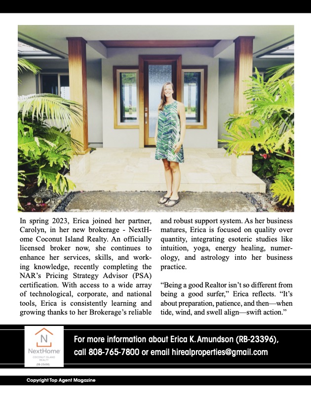 Hawaii Realtor Erica Amundson, NextHome Realty, Coconut Island